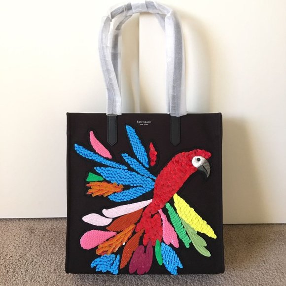 kate spade Handbags - NWT Kate Spade Embellished Parrot Large Tote